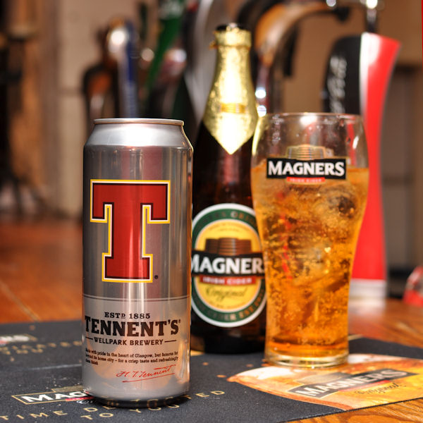 Tennents Lager and Magners Cider